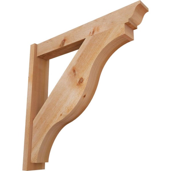 Ekena Millwork 6 in. x 36 in. x 36 in. Fuston Traditional Rough Sawn Western Red Cedar Outlooker