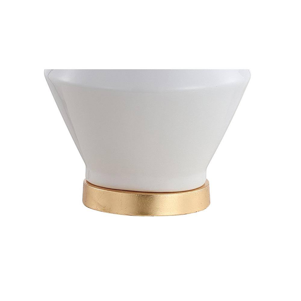 White and Gold Geometric Ceramic LED Table Lamp