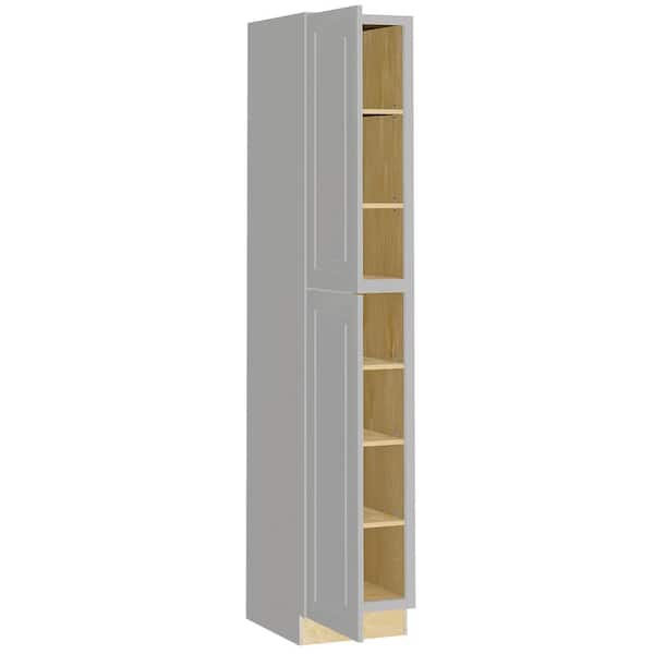 Grayson 18 in. W x 24 in. D x 96 in. H Assembled Plywood Pantry Kitchen Cabinet in Pearl Gray with Soft Close LH