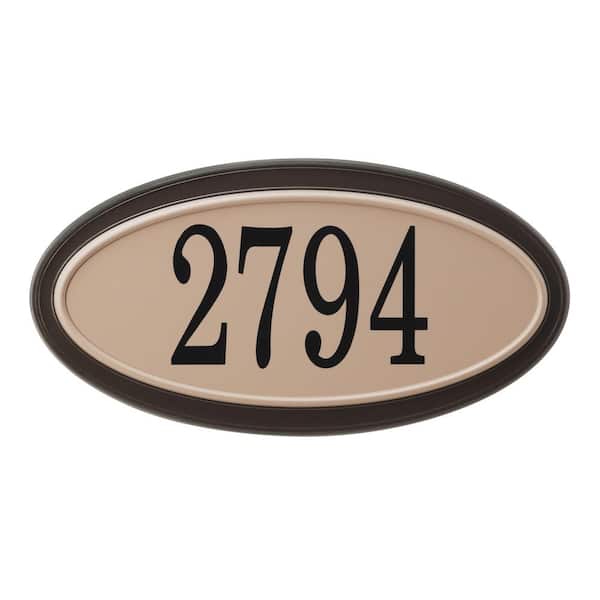 KLASSEN BRONZE LIMITED Classic Oval Plastic Moka / Sand Address Plaque