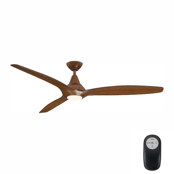 Home Decorators Collection Tidal Breeze 60 in. LED Indoor Distressed Koa Ceiling Fan with Light Kit and Remote Control