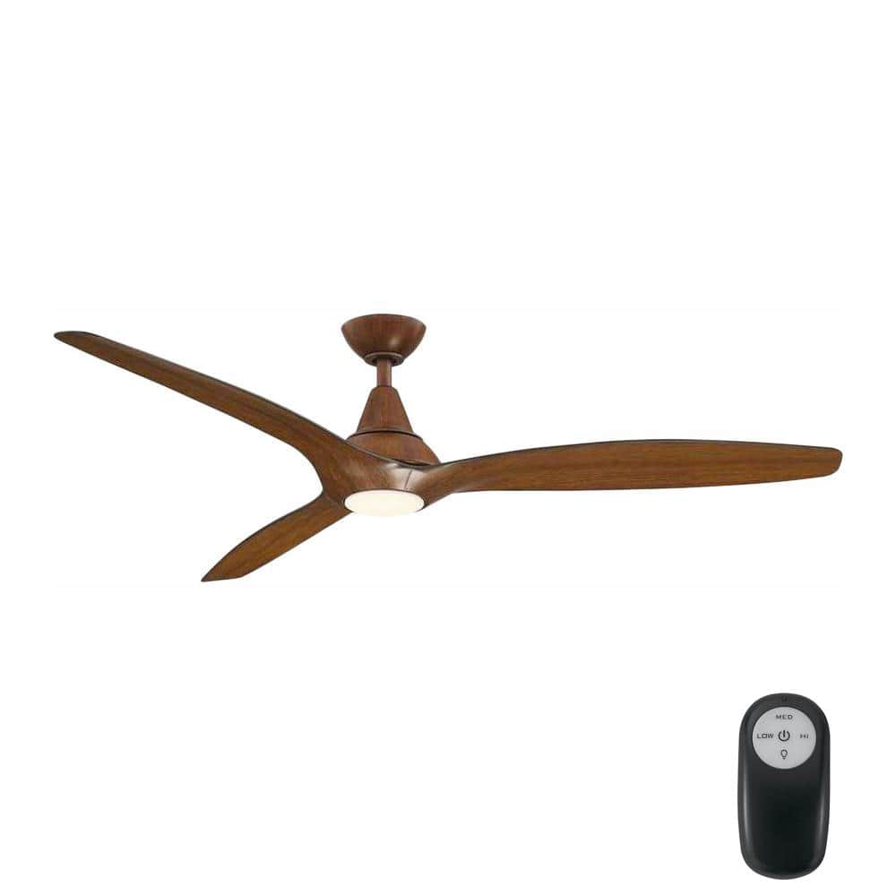 Home Decorators Collection Tidal Breeze 60 in. LED Indoor Distressed Koa Ceiling Fan with Light 