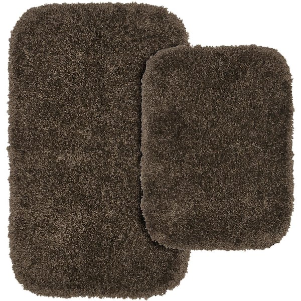 Garland Rug Serendipity Chocolate 21 in. x 34 in. Washable Bathroom 2-Piece Rug Set