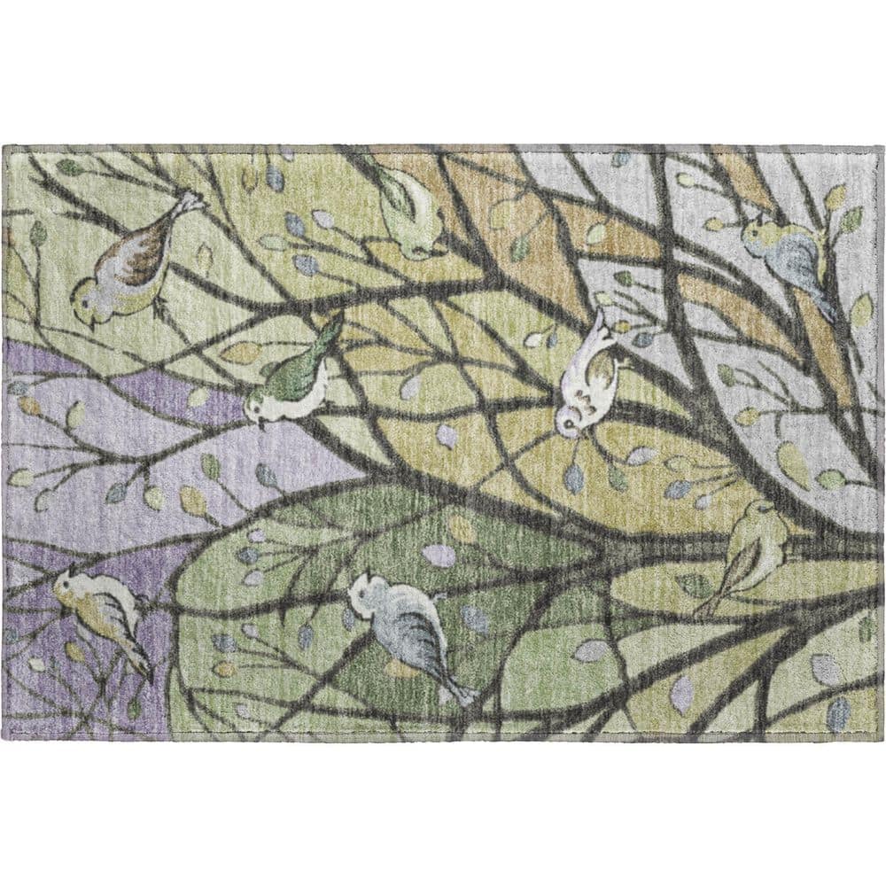 Mayfield Premium Machine Washable Abstract AMF2336 Aloe 3 ft. x 4 ft. Area Rug price history on PriceWatchPro