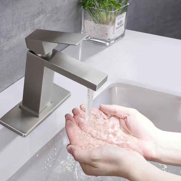 Single Handle Pull Out Prayer Kitchen Faucet in Brushed Nickel