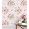 NextWall Posy Pink Floral Bunches Vinyl Peel and Stick Wallpaper