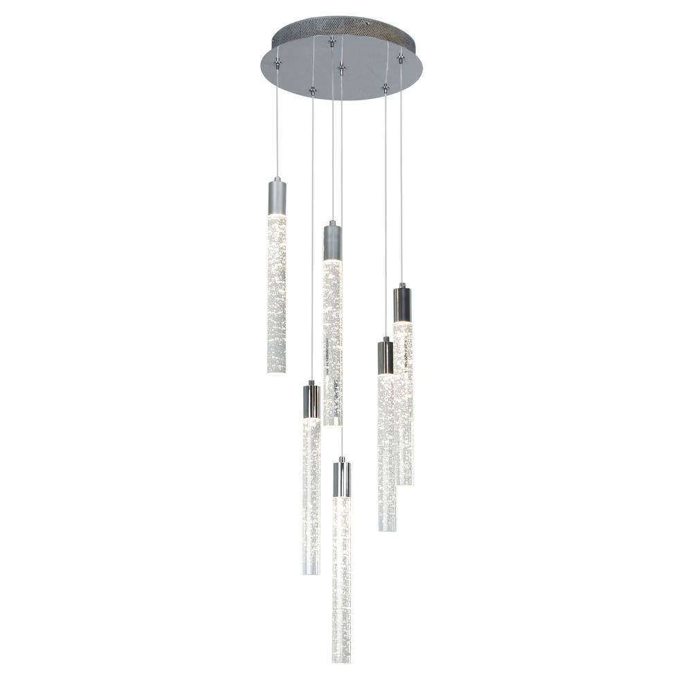 6-Lights Dimmable Integrated LED Chrome Crystal Chandelier for Stairs price history on PriceWatchPro