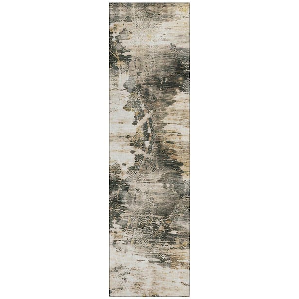 Chantille Machine Washable Indoor/Outdoor Abstract ACN2874 Pewter 2 ft. x 7 ft. Runner Rug