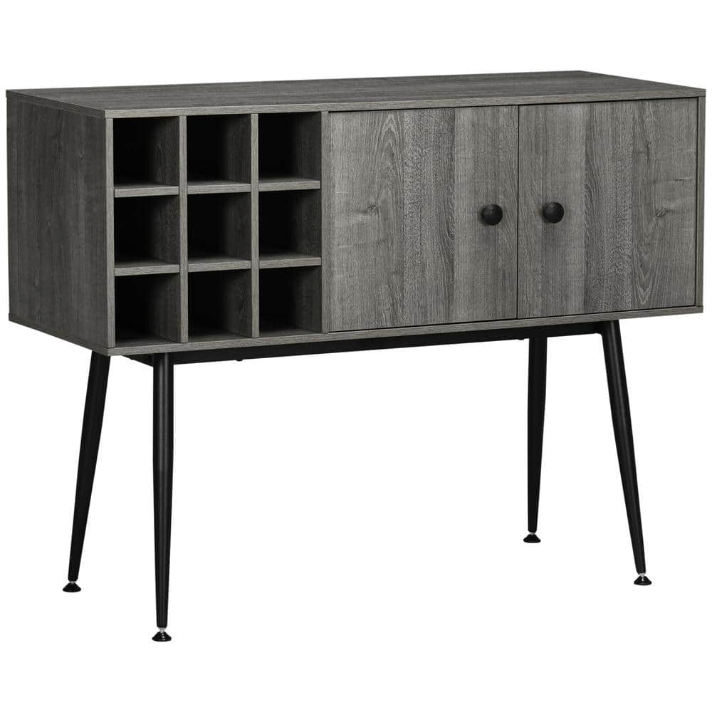 37B Pietro Tall Cabinet in Black Brushed and Natural