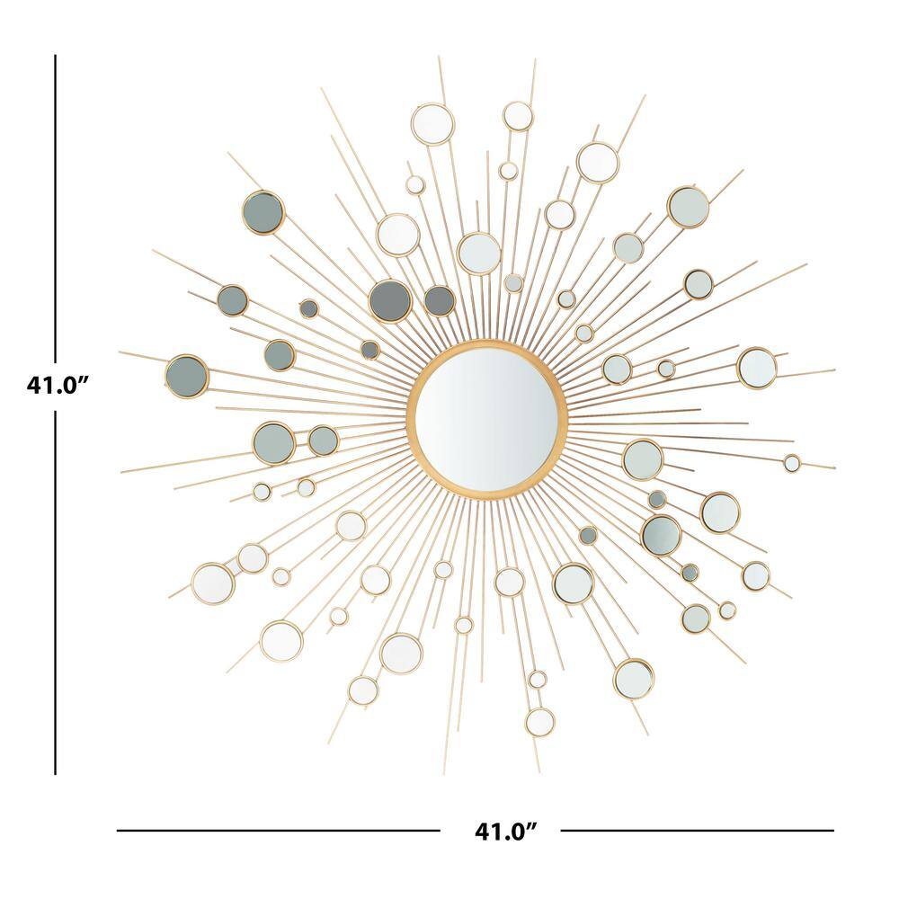 Radiant Gold 41" Contemporary Wood Sunburst Mirror
