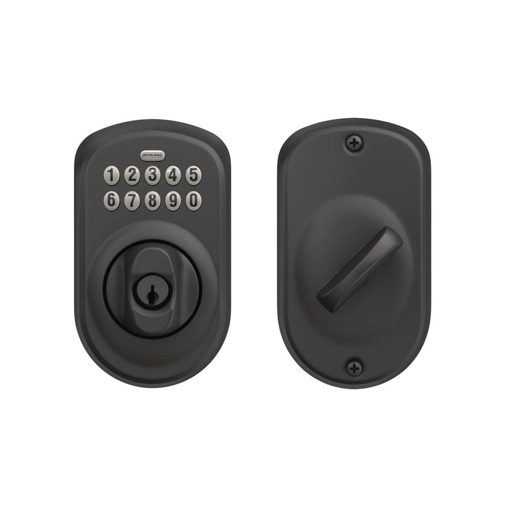 Schlage Plymouth Matte Black Electronic Keypad Deadbolt
