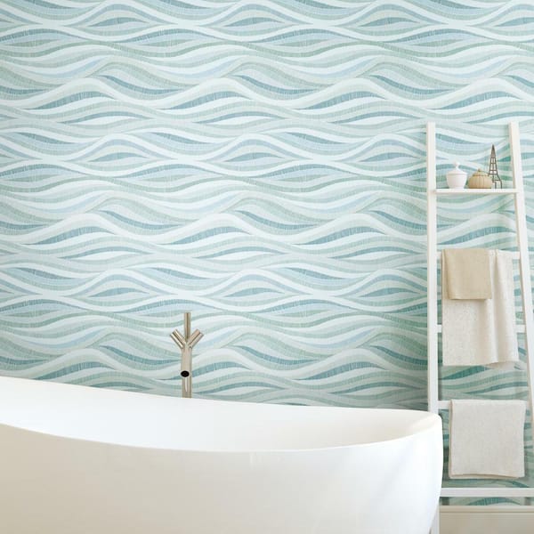 28.29 sq. ft. Mosaic Waves Peel and Stick Wallpaper