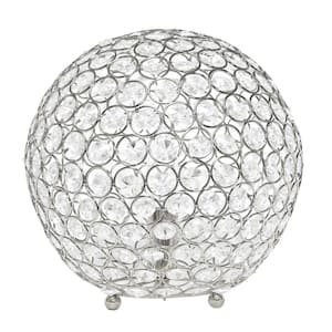 10 in. Chrome Crystal Ball Sequin Table Lamp