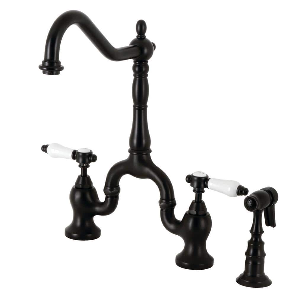 Kingston Brass BelAir DoubleHandle Deck Mount Bridge Kitchen Faucet