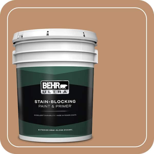 BEHR ULTRA 5 gal. #PMD-31 Sunset Cloud Semi-Gloss Enamel Exterior Paint & Primer