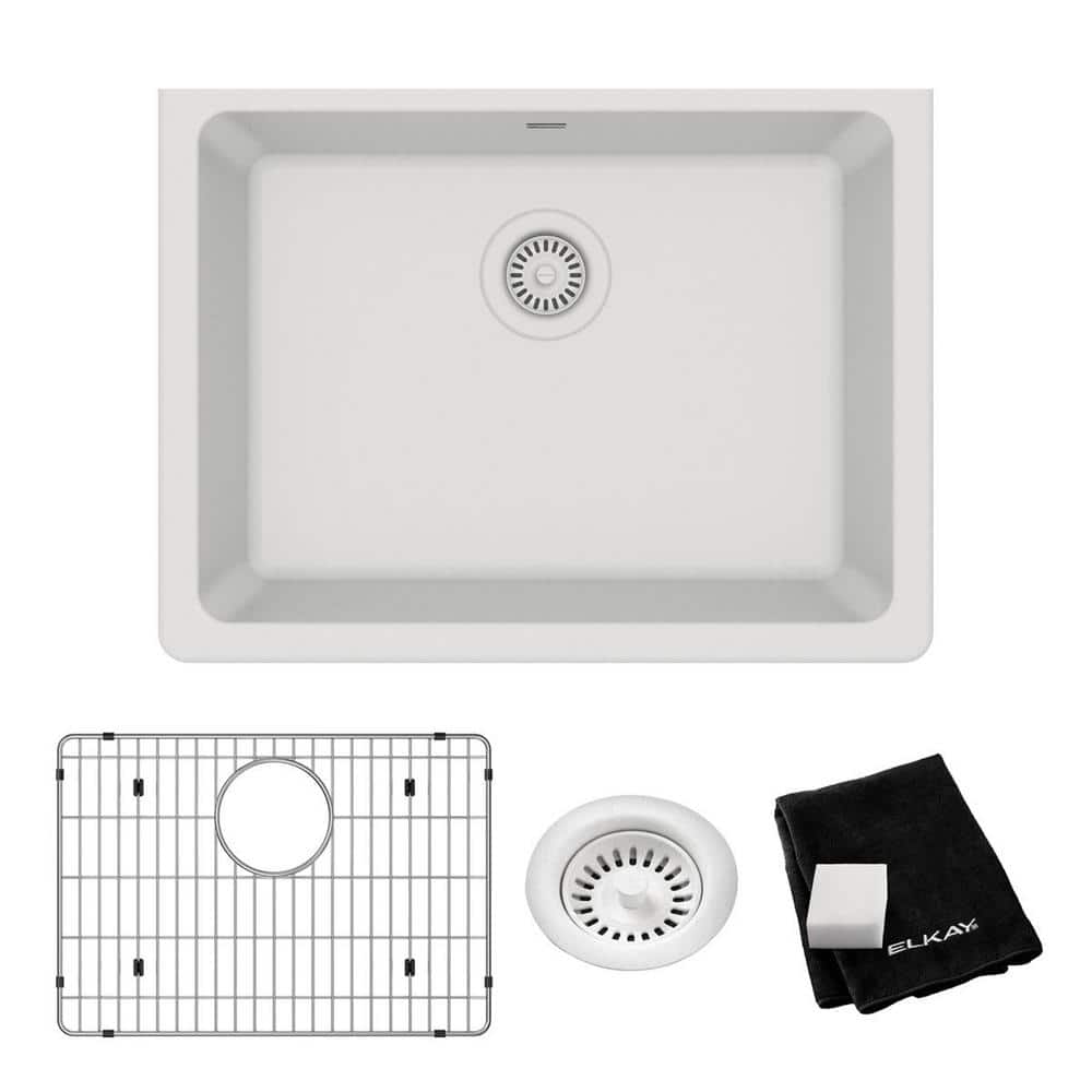 UPC 094902127989 product image for Quartz Classic  25in. Undermount 1 Bowl  White Granite/Quartz Composite Sink w/  | upcitemdb.com