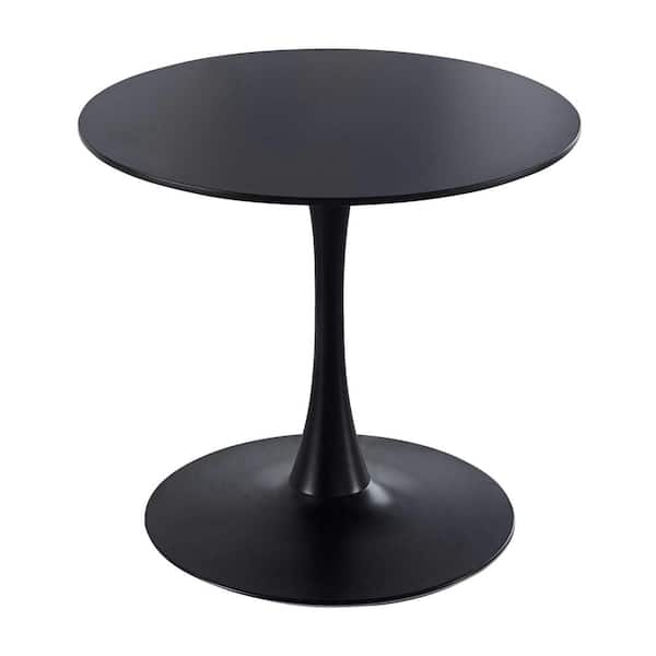 Unbranded 31.5 in. Round Black MDF Top Dining Table (Seats-4)