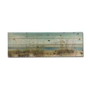 Sand Dunes Long Planked Wood Beach Nature Art Print 12 in. x 36 in.