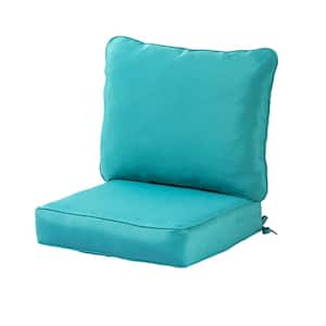 Solid Teal 2-Piece Deep Seating Outdoor Lounge Chair Cushion Set