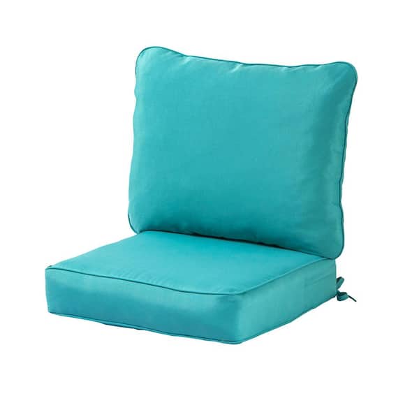 Greendale Home Fashions Solid Teal 2-Piece Deep Seating Outdoor