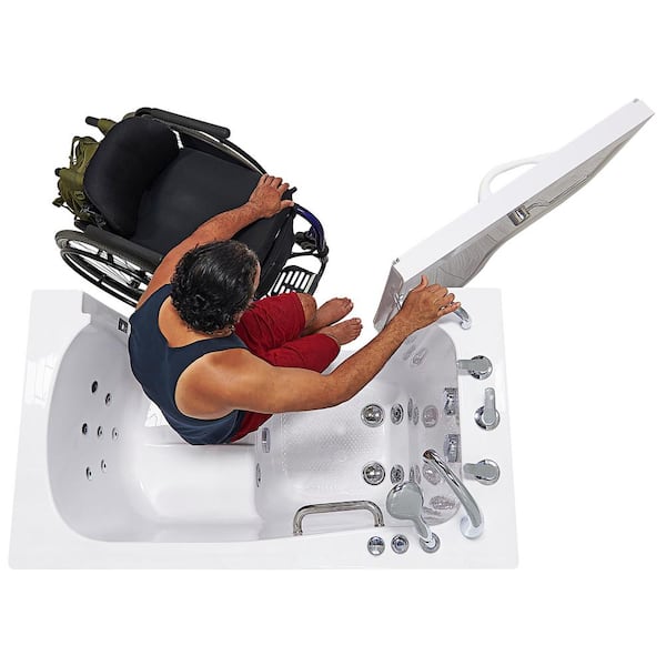 5 ft. Left Drain Walk-In Whirlpool and Air Bath Tub in White with Tranquility Package