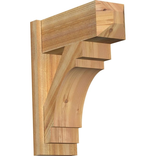 Ekena Millwork 8 in. x 24 in. x 20 in. Western Red Cedar Merced Craftsman Rough Sawn Outlooker