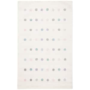 Kids 6 ft. x 9 ft. Ivory Polka-Dot Area Rug