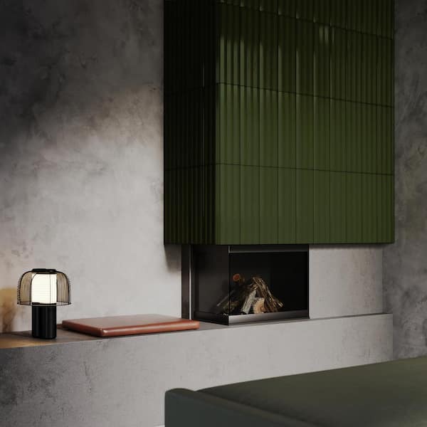Apex Verde Green 4.92 in. x 15.74 in. 3D Polished Porcelain Wall Tile (6.99 Sq. Ft./Case)
