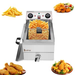 12.5 qt. Stainless Steel Electric Deep Fryer with Faucet