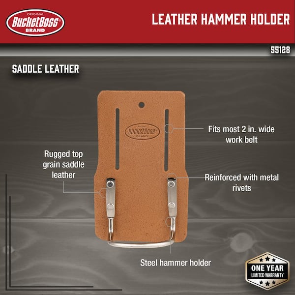 Classic Series Saddle Leather Hammer Holder for Work Tool Belts