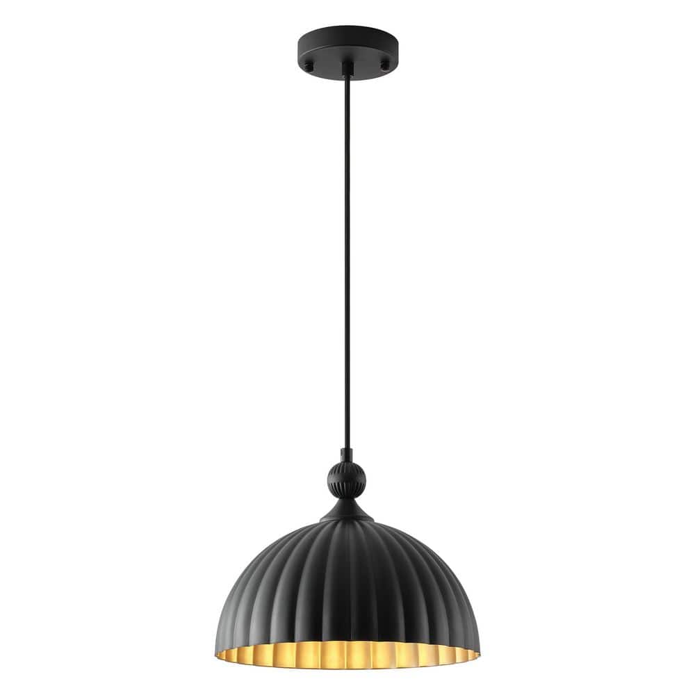 Modern Black Dome Pendant Light with Gold Interior, 1-Light E26 Kitchen Island Hanging Light Fixture for Dining Room price history on PriceWatchPro