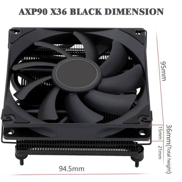YICHUHAOXI AXP90 X36 Low Profile CPU Cooler 92mm Slim PWM Fan ITX