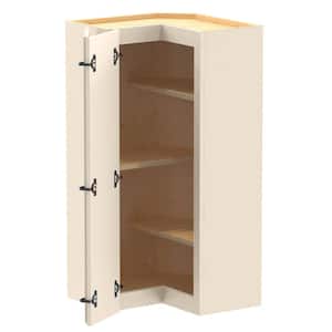 Newport 21 in. W x 21 in. D x 42 in. H in Cream Painted Plywood Assembled Wall Kitchen Corner Cabinet with Adj Shelves