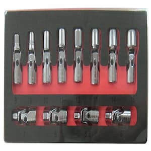 1/4 in. Drive 6-Point Metric Flex Socket Set (12-Piece)