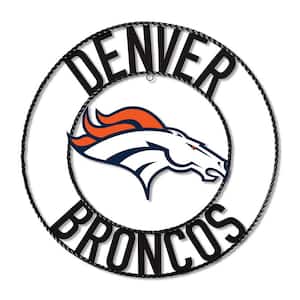 Denver Broncos 24 in. Black Wrought Wall Art with Orange and White Team Colors and Logo