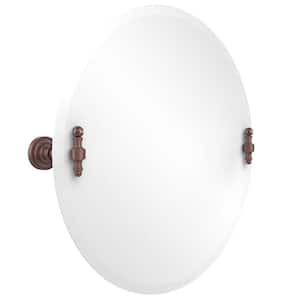 Retro-Dot Collection 22 in. x 22 in. Frameless Round Single Tilt Mirror with Beveled Edge in Antique Copper