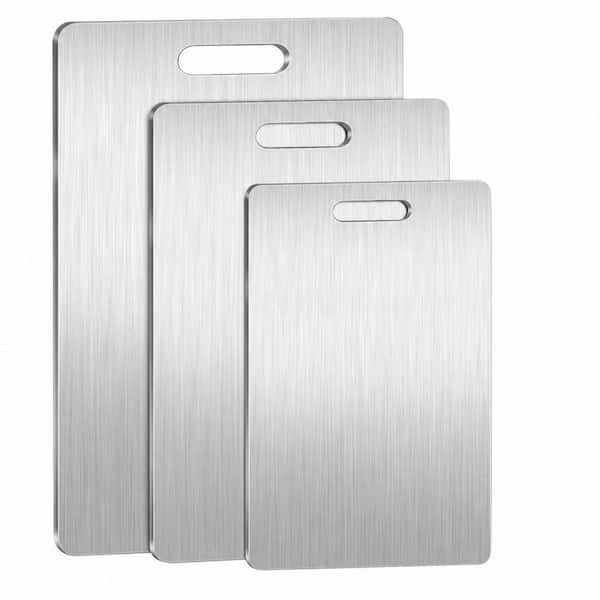 3-Piece Titanium Cutting Board Set for Kitchen, Double Sided Titanium Cutting Mat for Meat, Bread, Vegetable, Fruit
