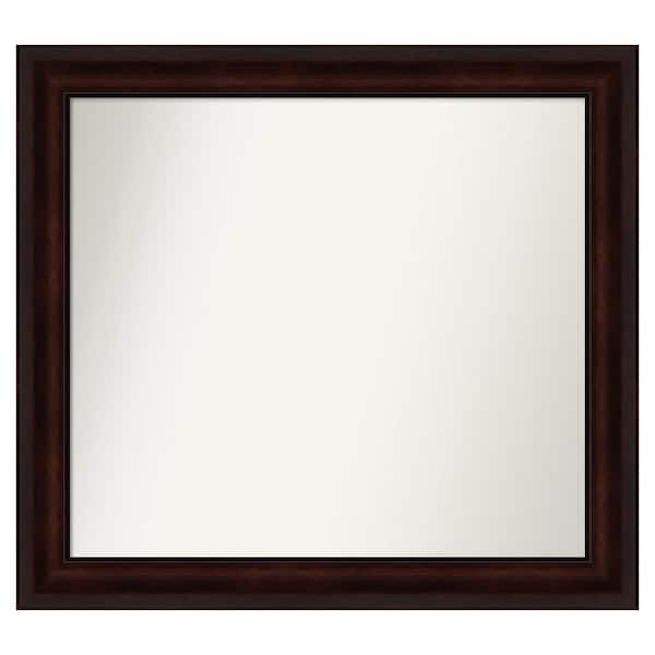 Amanti Art Coffee Bean Brown 33.25 in. x 30.25 in. Custom Non-Beveled Satin Recycled Polystyrene Framed Vanity Wall Mirror