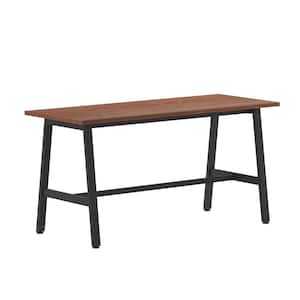 24 in. Rectangle Walnut Engineered Wood Executive Desk