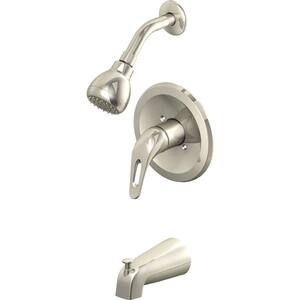 Prestige Collections 1-Handle Tub and Shower Trim Kit in Brushed Nickel with Slip-On Diverter Spout (Valve Not Included)