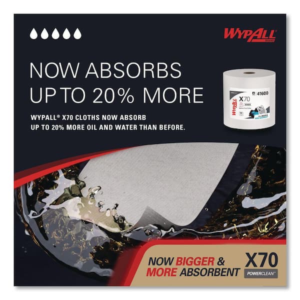 WYPALL X70 Jumbo Roll White Perforated Wipes (870-Count) KCC41600