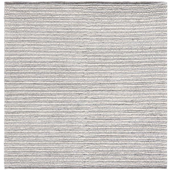 Natura 8 ft. x 8 ft. Ivory/Gray Basket Marle Square Area Rug