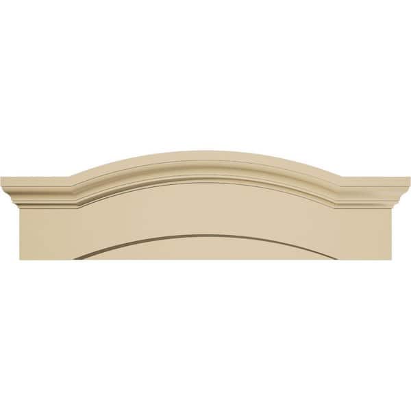 Ekena Millwork 36-in W x 10-1/2-in H x 2-3/4-in P Eyebrow Signature Urethane Pediment, Primed Tan