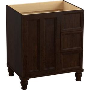 Damask 31 in. W x 22 in. D x 35 in. H Single Sink Freestanding Bath Vanity in Claret Suede with White Quartz Top