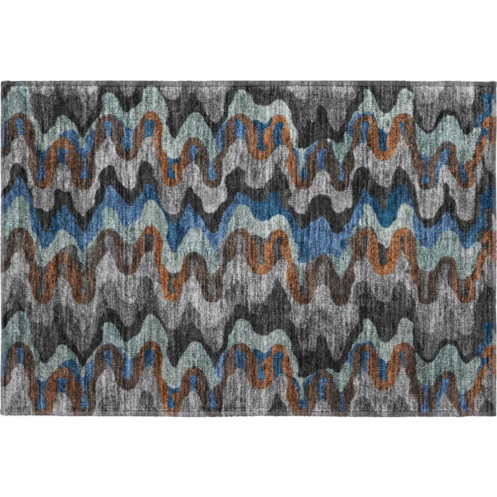 Mayfield Premium Machine Washable Abstract AMF2481 Black 2 ft. x 3 ft. Accent Rug price history on PriceWatchPro