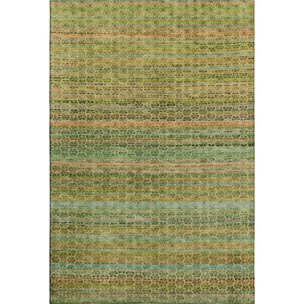 Mayfield Premium Machine Washable Abstract AMF2155 Green 10 ft. x 14 ft. Area Rug