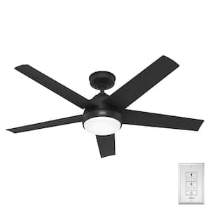 Skyflow 52 in. Indoor/Outdoor Matte Black Standard Ceiling Fan with Soft White Integrated LED and Remote Included