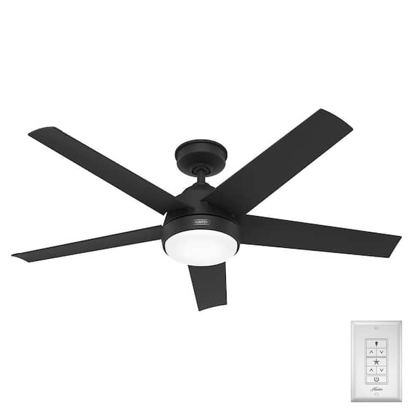 Hunter Skyflow 52 in. Indoor/Outdoor Matte Black Standard Ceiling Fan with Soft White Integrated LED and Remote Included