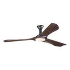 Minimalist Max 72 in. LED Indoor/Outdoor Matte Black Ceiling Fan with Dark Walnut Balsa Blades and Remote Control