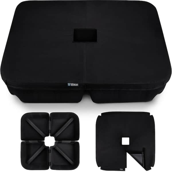 BaseMate Cantilever Patio Umbrella Base Weight up to 200 lbs. for Outdoor EVA Material Umbrella Base Weights in Square Black
